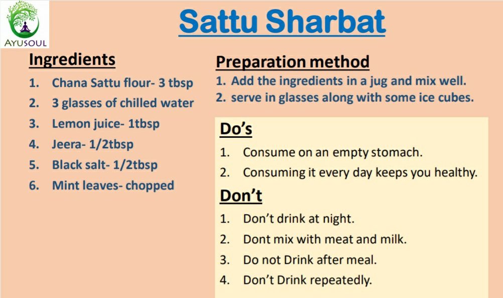 Ayusoul1's tweet photo. Wonder food: SATTU: Antiquated and full of sustenance. Include it in your cuisine n observe the difference. #Sattu #Ayurved @moayush @CCRAS_MoAYUSH @vaidyakotecha #Immunity #healthylifestyle #HealthyLiving Designed by Dr Savita follow us on YT https://t.co/lOVmPLa5xO https://t.co/CfvgNv3IXe