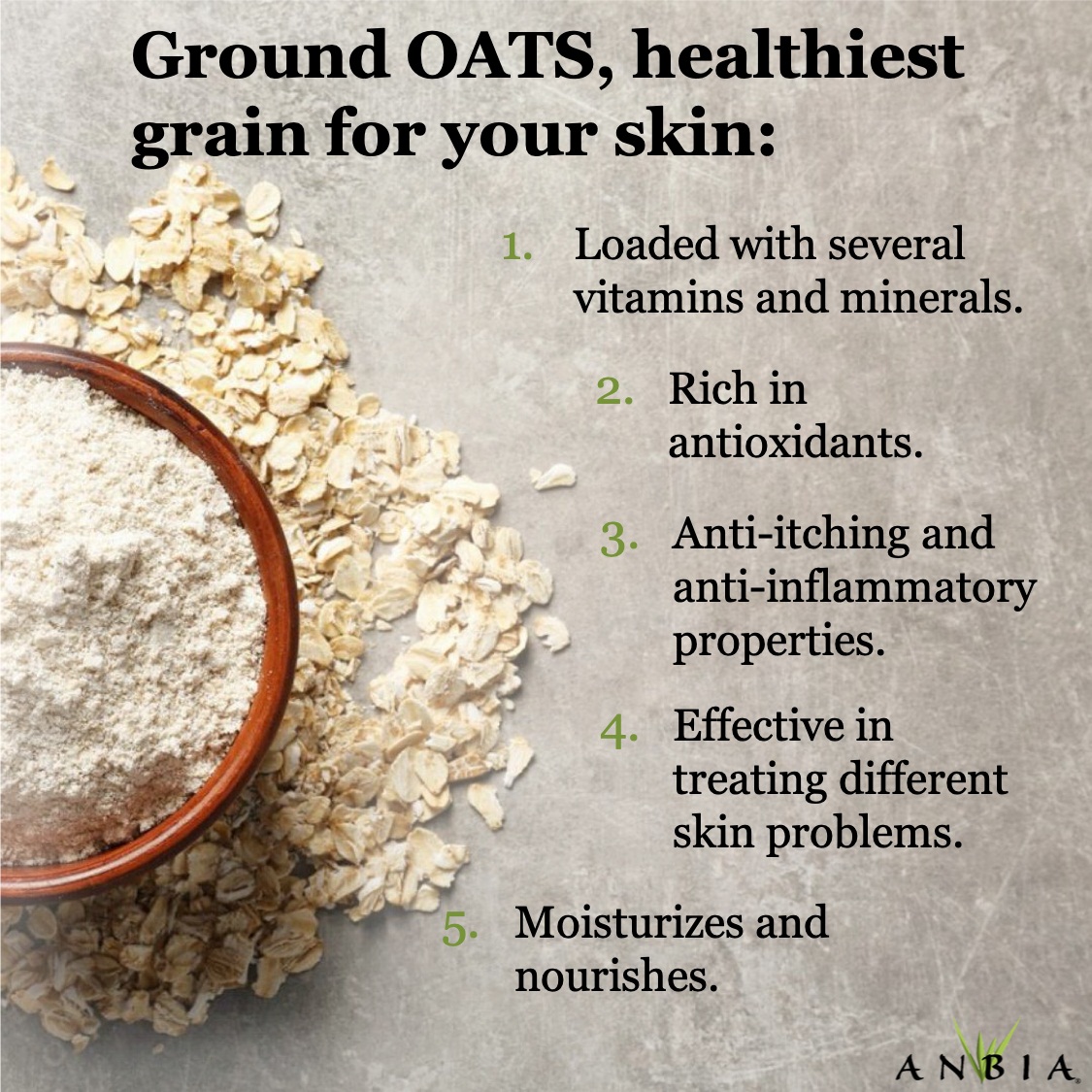 ANBIAskin's tweet photo. The benefits of oats go far beyond those offered when consuming them. They're also surprisingly beneficial in #skincare routines.

And, that's why gluten-free certified organic ground oats are the main ingredient in our #BarSoaps ✌😉

Read our article > https://t.co/eQ3xVzLT8c https://t.co/2hocAn4yKO