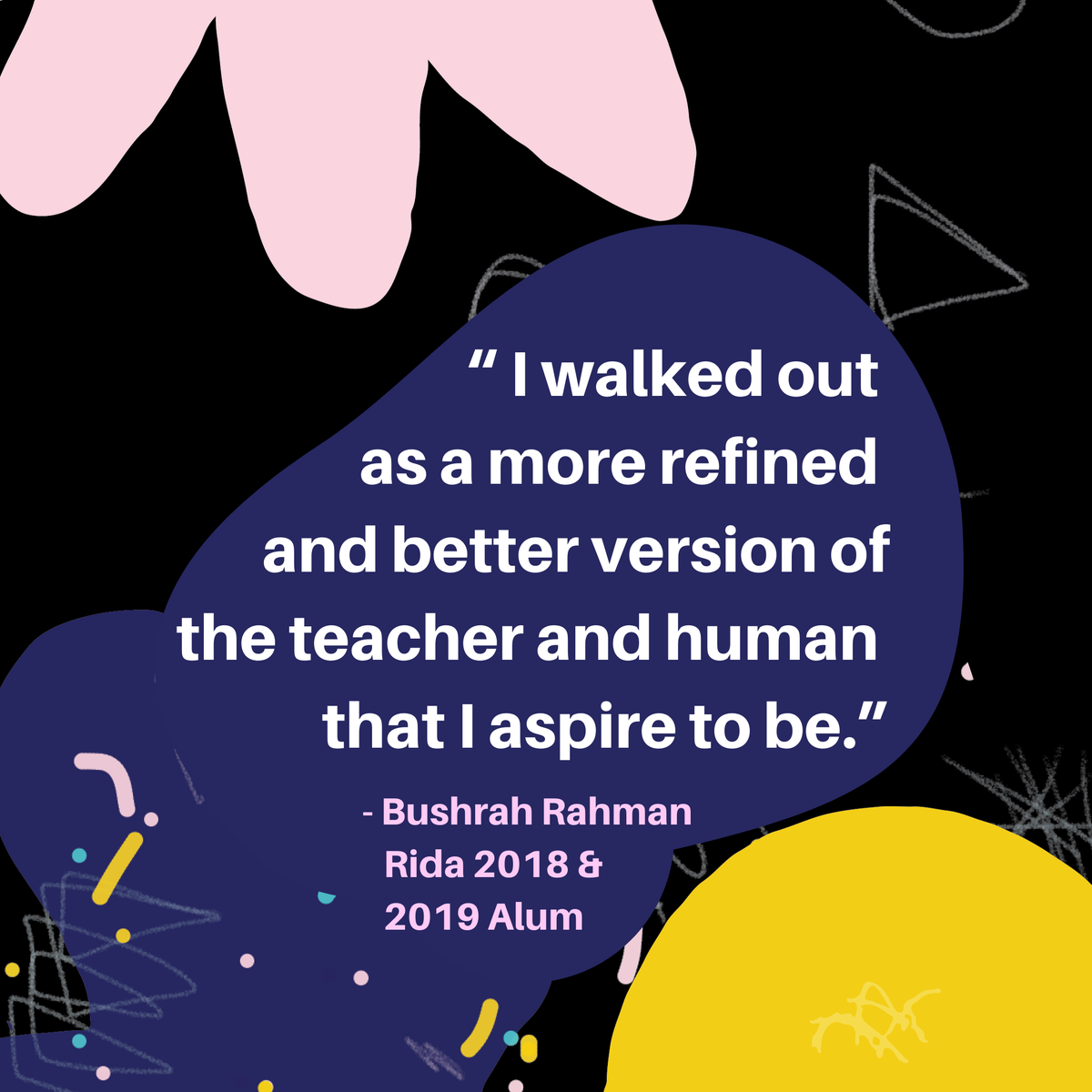 PeopleInEd's tweet photo. .@bushrahwithanh is one of the many educators who has joined the Rida Institute more than once. This is not your ordinary “professional development.” Join us as we challenge the narrative of schooling & return to our purpose as educators: https://t.co/s712I4GCJP
#Rida2020 https://t.co/bK2nC666Eu