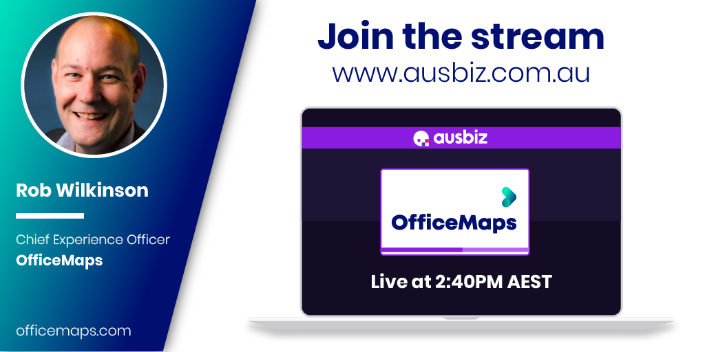 OfficeMaps's tweet photo. Our Chief Experience Officer, Rob Wilkinson will be speaking with @ausbiztv about how OfficeMaps can help businesses return to the office safely and fight the spread of COVID-19.
You can join the live stream at 2:40 pm at https://t.co/u0Mw77g6EK.
#covid19 #backtowork https://t.co/ytLrtgoPGa