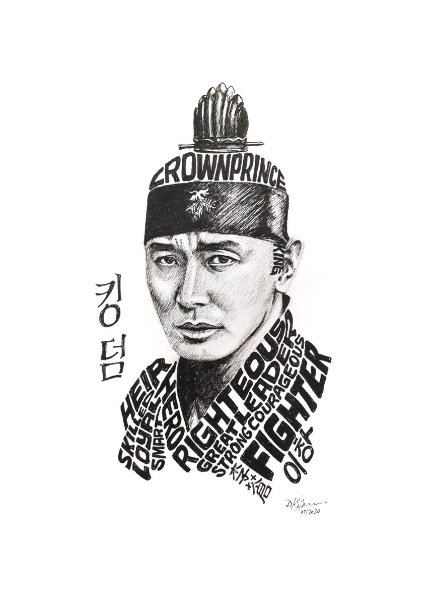 popularCeleb's tweet photo. Just finished watching the latest season of #Kingdom! Not too late for it I guess! So here's a #fanart of #JuJiHoon
as the Crown Prince Lee Chang.
#킹덤 #lettering #calligraphy #typography #portrait #typographyportrait #art #artph #handdrawing #drawing #sketch #designspiration https://t.co/e7bzE5bdqf