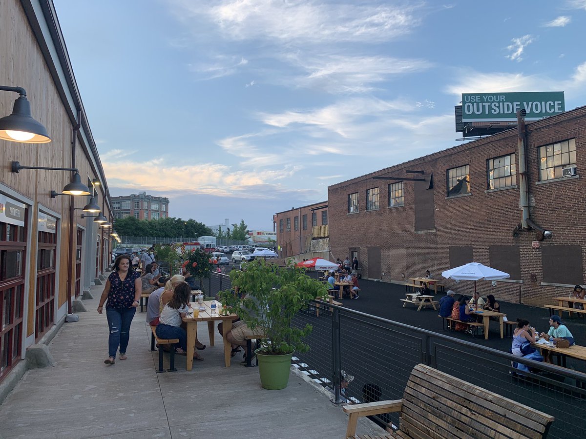 NickAddamo's tweet photo. I finally made the trip to visit Parkville Market in Hartford. I love it! Tons of space for outdoor social distancing, A+ post-industrial vibes, great design/attention to detail, and tasty food vendors that reflect the city’s diversity. Thanks for existing, @ParkvilleMarket! https://t.co/cngc4CEt4R