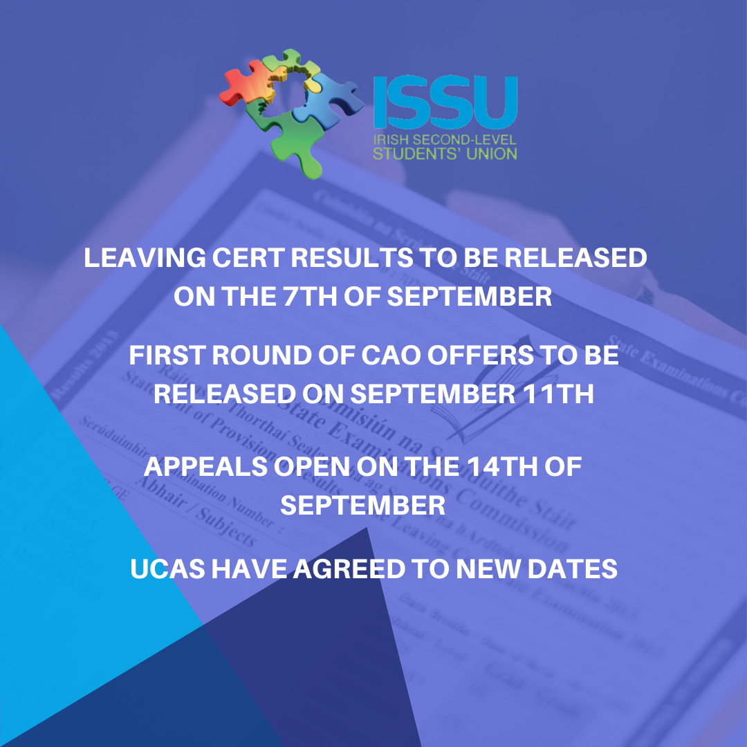 The ISSU was not informed or included in the recent decision on the Leaving Cert results. We are extremely disappointed and will be seeking urgent clarity on all concerns.