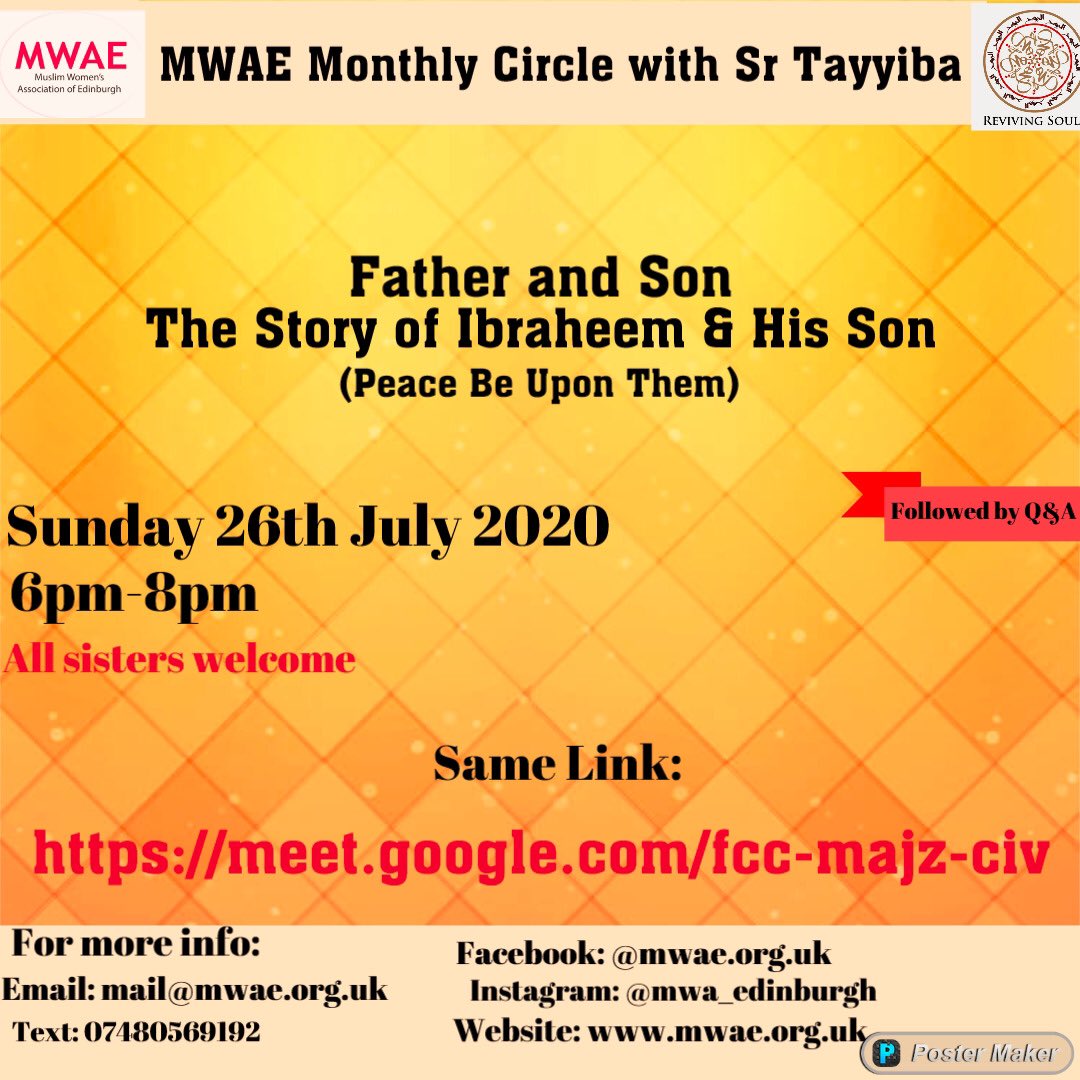Please RT Monthly sisters circle <a href="/EdCentralMosque/">Edinburgh Central Mosque</a> <a href="/AminaMWRC/">Amina MWRC</a>  <a href="/Saheliya/">Saheliya</a>