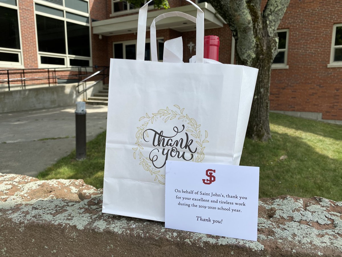 A team of <a href="/SJShrewsbury/">Saint John's</a> colleagues went out today to every faculty and staff member’s home to deliver a thank you present for the amazing work done this year at school. It was nothing short of incredible!! Thank you to <a href="/FitVineWine/">FitVine Wine</a> for your help in honoring our adult community!