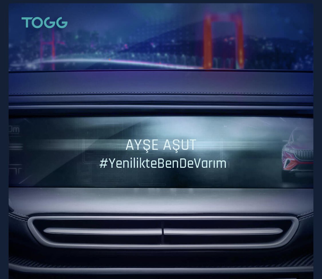 asut_ayse's tweet photo. #YenilikteBenDeVarım  Vatan’a hizmet edene bizde hizmet ederiz. Onurlu ve müteşekkiriz.  

#TOGG #TOGG2022 https://t.co/GiQyRaTaBQ