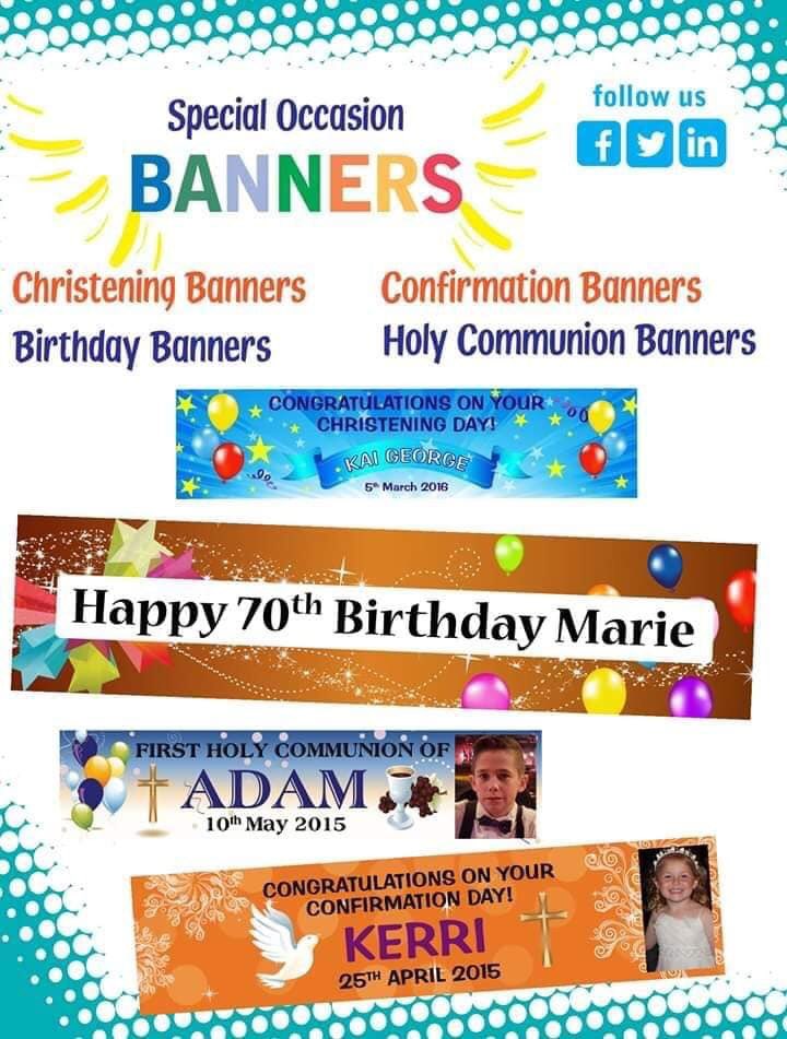 CopyGraphicsIre's tweet photo. As First Communions and Confirmations are been rescheduled we can offer a fast turnaround on all party frames and banners, themes include Instagram, Facebook, Tik Tok and lots more. https://t.co/0UAHwt1HRd