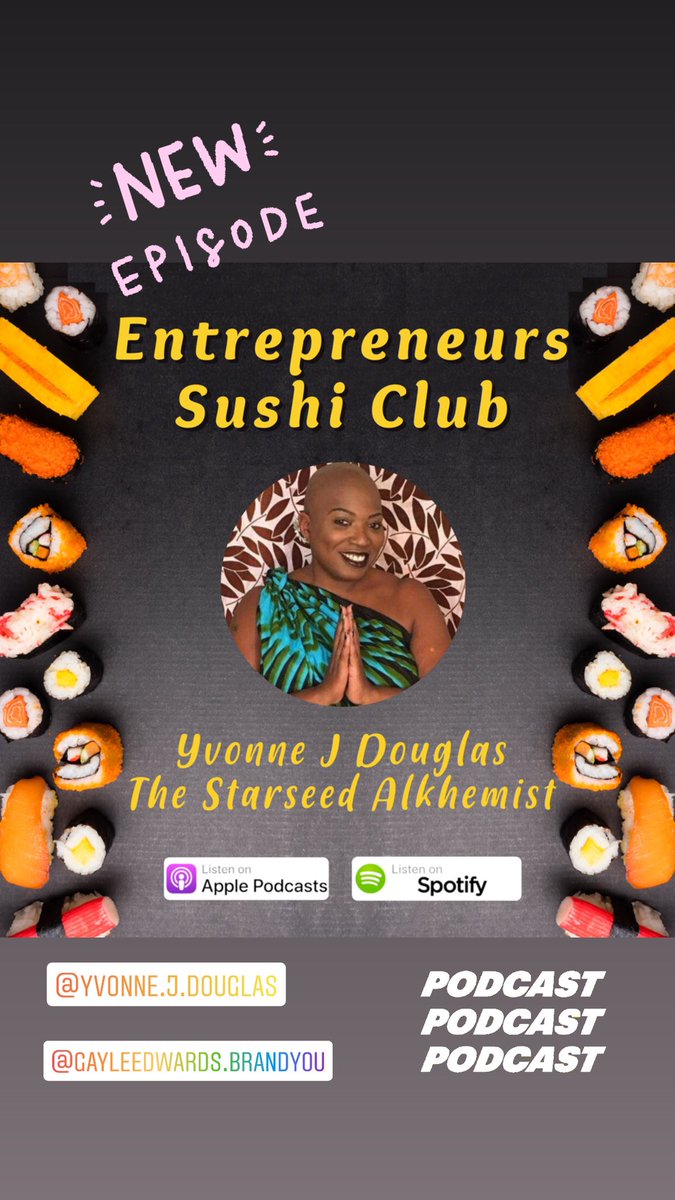 ZarrouLoubna's tweet photo. 20th episode with the amazing @StarseedAlkhemi talking sushi and entrepreneurial journey. Co-hosted with @BreakthruDiva. Find out her sushi creations. #podcast #entrepreneur #sushi #actionaccelerator https://t.co/aCZXIZZFaJ