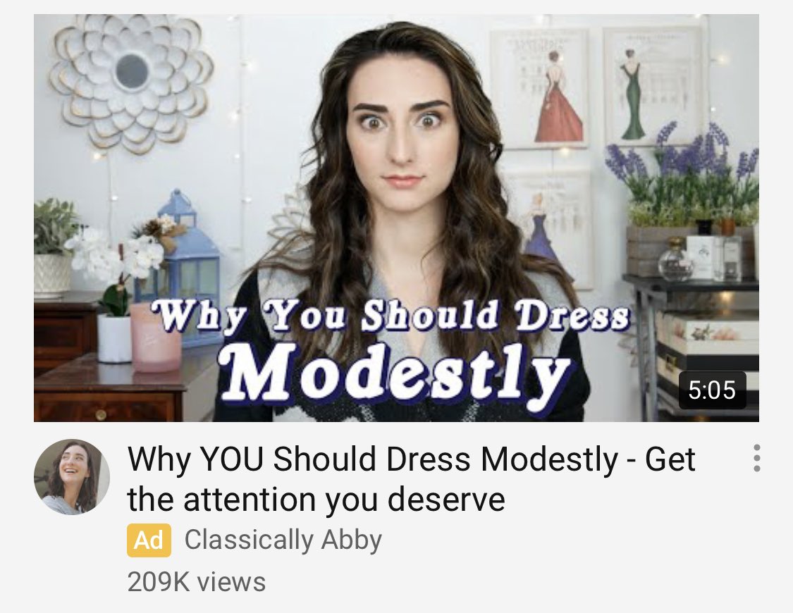 possiblylit's tweet photo. I see these stupid ads, I report them. But like a YouTube Eldritch Horror, “Classically Abby” IS ALWAYS THERE, WAITING FOR ME WHEN I OPEN THE APP. https://t.co/TQQRDbu489