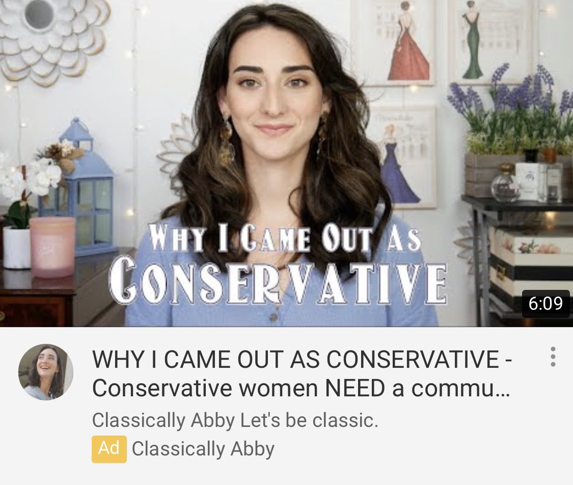 possiblylit's tweet photo. I see these stupid ads, I report them. But like a YouTube Eldritch Horror, “Classically Abby” IS ALWAYS THERE, WAITING FOR ME WHEN I OPEN THE APP. https://t.co/TQQRDbu489
