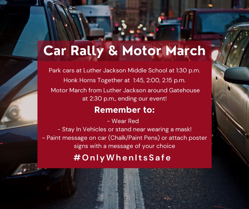 FEA_Fairfax's tweet photo. #OnlyWhenItsSafe
Join us at the Car Rally to share your concerns about the reopening of schools this fall. Wear Red. Stay in your Car. Masks Required if you exit your vehicle. https://t.co/GPkNza4vUO https://t.co/vqp2pWPDZh