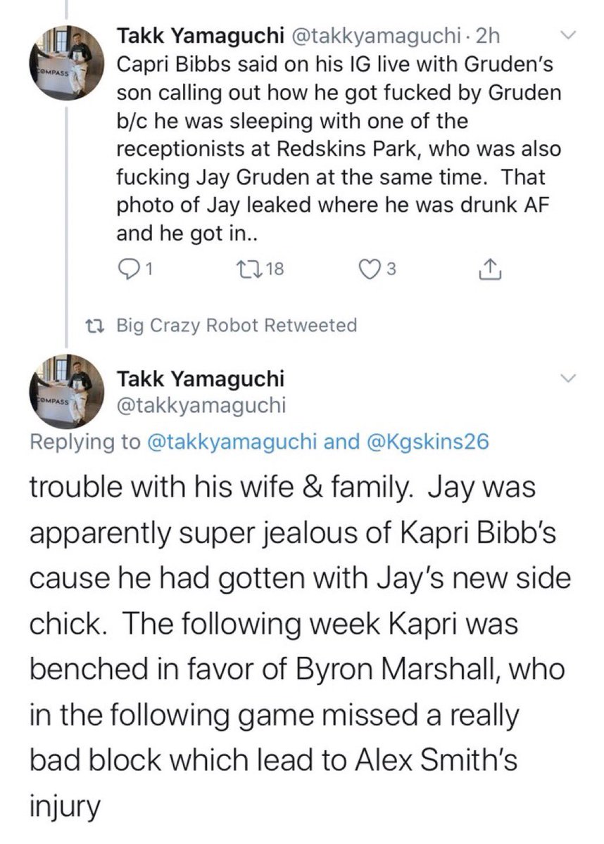 FirstandFan1's tweet photo. Some of the allegations in the WaPo article, confirming the Washington Redskins organization had a rampant culture issue, plus more allegations regarding Jay Gruden (and a personally-motivated benching that may have caused Alex Smith his life-threatening injury) https://t.co/ebYRbhJy3n