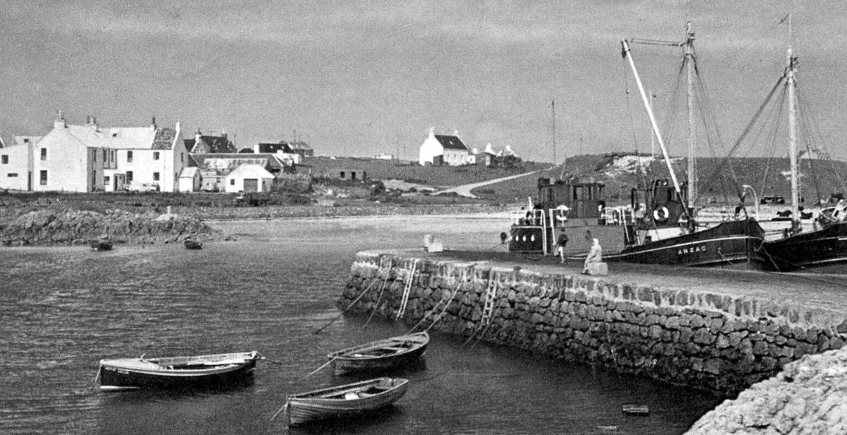 tourscotland's tweet photo. Old Tour #Scotland Ancestry Travel visit Genealogy Scottish Family History Blog photograph fishing boats in the harbour at #Scarinish, the main village on the #Isle of #Tiree located South West Of #Coll which is West of #Isle Of #Mull https://t.co/Pu6V8jjODF https://t.co/TVFT1fg42a