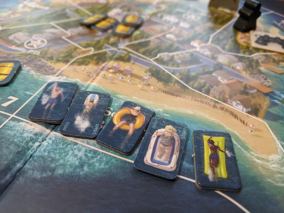 TableTanked's tweet image. Dunnnn dun! Love this movie &amp;amp; I loved this game. Played great as a 2P 1v1 game. Like the film, it has 2 acts. The 1st centered around the shark attacks &amp;amp; played as a hidden movement game. The second on the Orca w/the shark trying to eat the boat &amp;amp; the crew. #tabletop #boardgames