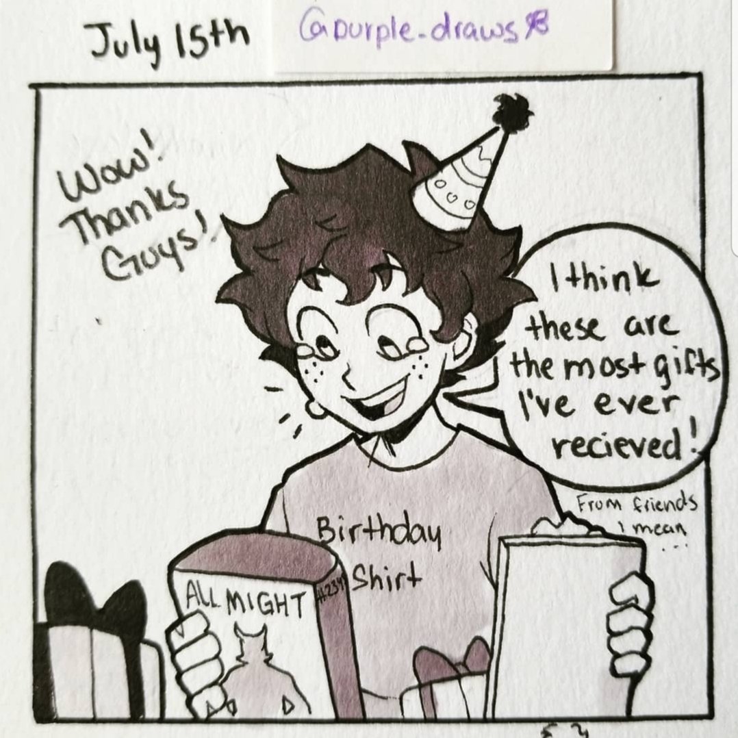 purpleflrs's tweet photo. ...And then the entire staff and students of UA were obligated to give presents to Izuku Midoriya, the end #Deku https://t.co/NenHPOEUIY
