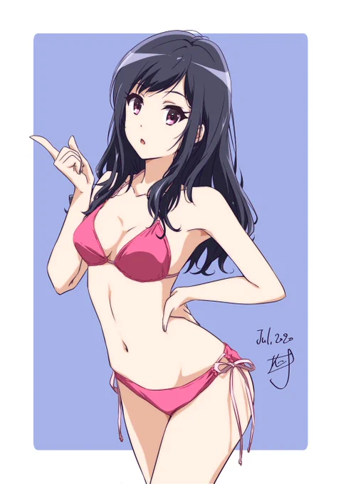 金曜の誰でもないガール。。。梅雨明け祈願の?ビキニガールさん_φ(‾∇‾* )
 #誰でもないガール 