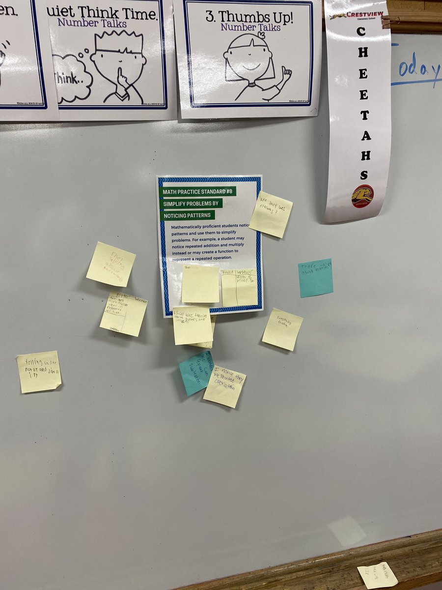 LearnWithMrCota's tweet photo. Ss gallery-walked to explore their noticings and wonders of the 8 mathematical practices. Excited to see how Ss’ thoughts change after we explore each one individually throughout the month. 🧑🏽‍🏫👨🏽‍💻#GameChangers #CrestviewProud https://t.co/eyRUOS6nW5