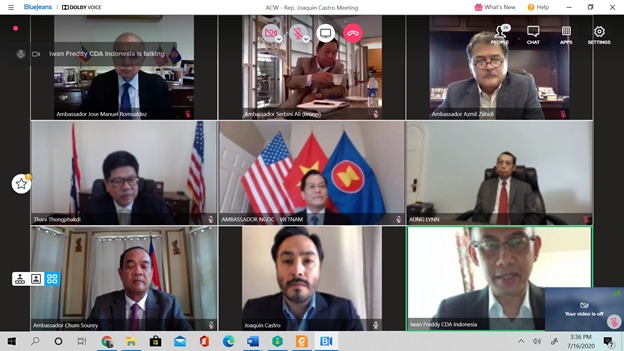 Indonesian Embassy in Washington DC, USA (@indonesiaindc) on Twitter photo Under the 🇮🇩's #Chairmanship,the #ASEAN #Committee in Washington,D.C.(#ACW) organized a #strategic #virtual #discussion w/Co-Chair of the <a href="/ASEANCaucus/">ASEAN Caucus</a> in the USCongress,Rep.Joaquin Castro,on Thursday(16/7).
.
#IniDiplomasi #IndonesianWay #SoutheastAsia #ASEANinUS <a href="/JoaquinCastrotx/">Joaquin Castro</a> Under the 🇮🇩's #Chairmanship,the #ASEAN #Committee in Washington,D.C.(#ACW) organized a #strategic #virtual #discussion w/Co-Chair of the <a href="/ASEANCaucus/">ASEAN Caucus</a> in the USCongress,Rep.Joaquin Castro,on Thursday(16/7).
.
#IniDiplomasi #IndonesianWay #SoutheastAsia #ASEANinUS <a href="/JoaquinCastrotx/">Joaquin Castro</a>