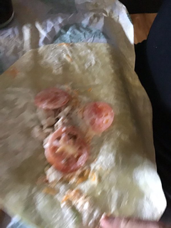 George_Sheppard's tweet photo. @SUBWAY @subwaylistens Ordered two wraps today and delivered by @DoorDash and this is what Subway calls quality. An embarrassment to the Subway brand! Called store and they said take it up with   @DoorDash ! Unreal! That’s my last Subway order. https://t.co/keA4CYs34d