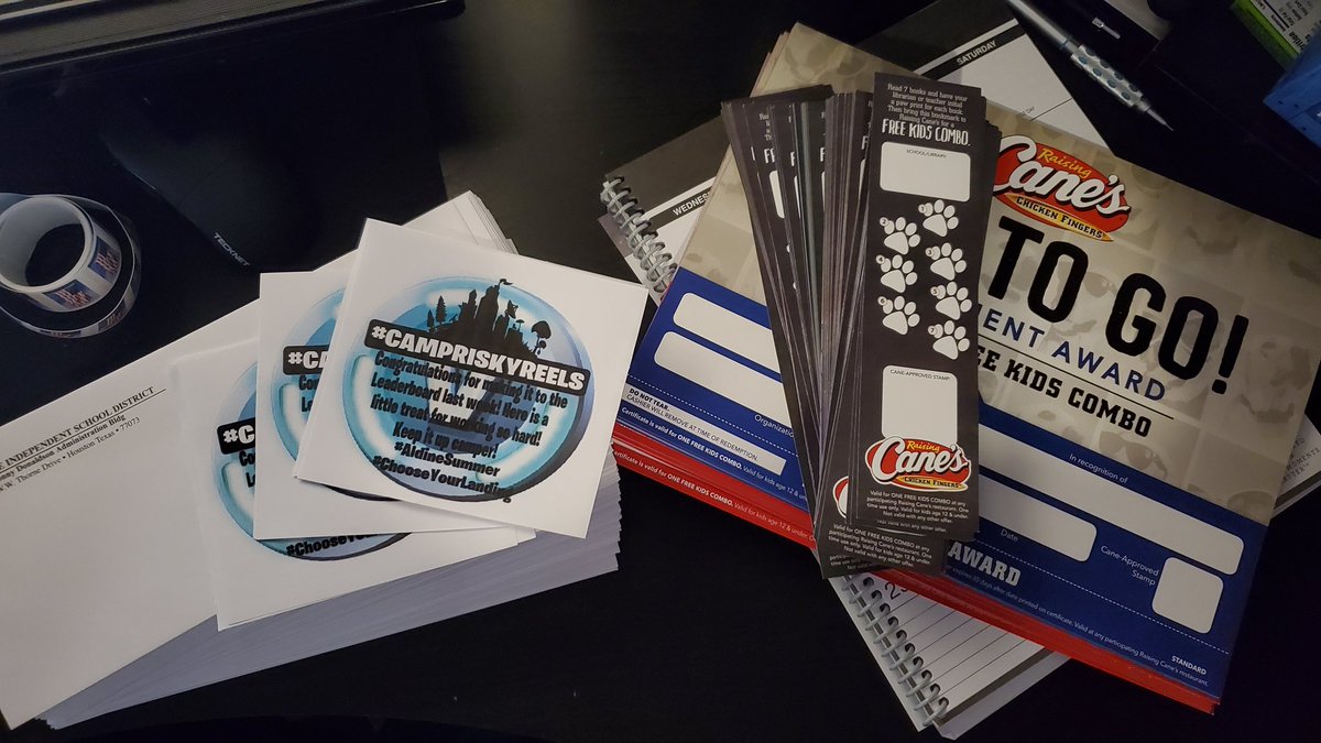 About to send some hard working #CampRiskyReels campers a special delivery for making it on to our leaderboard. Way to go kiddos! Keep up the great work! @edventure_AISD <a href="/ParkerESAldine/">Parker Elementary 🐾</a> <a href="/DunnES_AISD/">Dunn Elementary AISD</a> <a href="/OgdenES_AISD/">Rick Ogden Elementary School</a> #AldineSummer #ChooseYourLanding