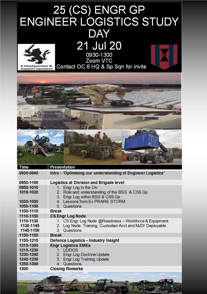 6HQandSpSqn's tweet photo. @6HQandSpSqn @22EngrRegt @25CSEngrGp @LogisticsRE https://t.co/n32xW39EMo