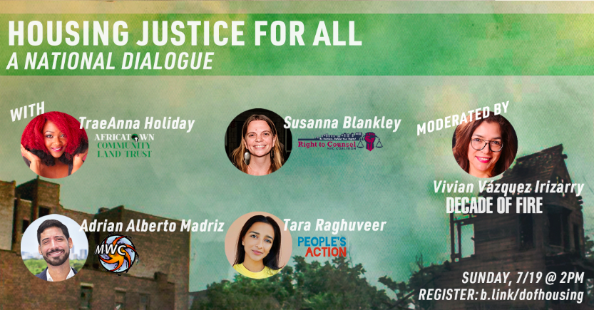 decadeoffire's tweet photo. The housing crisis is a public health crisis!
Join #DecadeofFire filmmaker Vivian Vázquez Irizarry for a virtual dialogue with Housing Justice advocates from around the country as they discuss how we can continue to #StayFightBuild. Register: https://t.co/CjkYiL3tXS https://t.co/mIqRuODOl8
