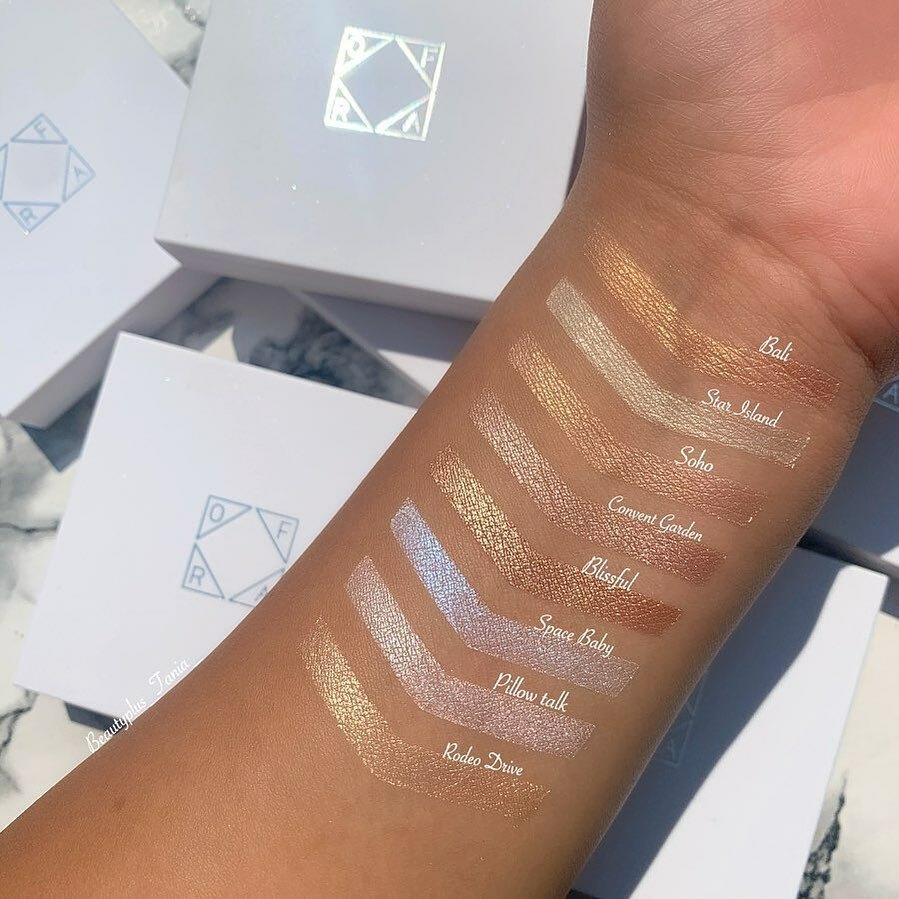 OFRA Cosmetics on Twitter: "These swatches though 😍 of these Highlighter shades is calling your -⁠⠀ 📷: @beautyplus_tania_⁠⠀ https://t.co/Kudj4fPwX1 https://t.co/Goxps8Ffew"