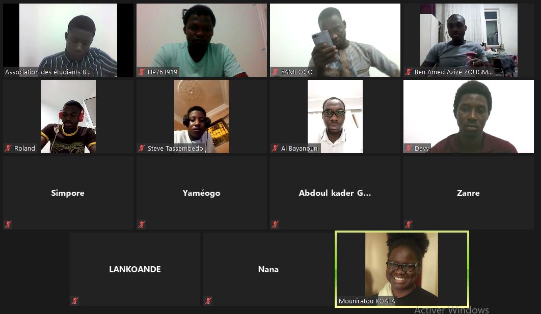 AEBT4's tweet photo. Le 12 Juillet 2020, sous l'impulsion de L'AEBT, une rencontre a été tenue sur ZOOM entre des délégations venues de part et d'autre des Associations des Étudiants Burkinabè au Maroc, celle de la Tunisie et bien entendu L'AEBT.
#aebt
#Burkina https://t.co/PgwT03drg5