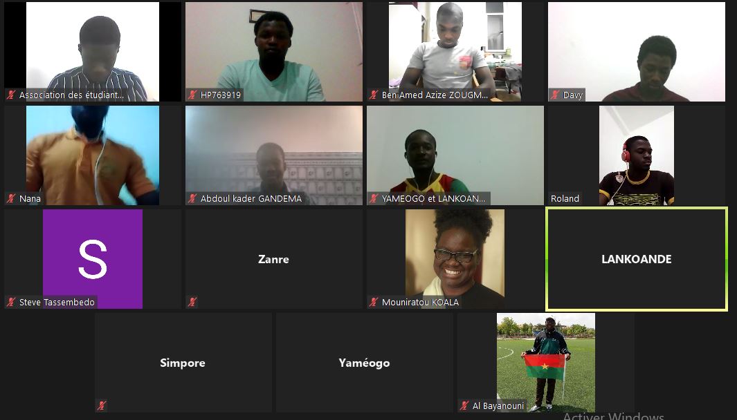 AEBT4's tweet photo. Le 12 Juillet 2020, sous l'impulsion de L'AEBT, une rencontre a été tenue sur ZOOM entre des délégations venues de part et d'autre des Associations des Étudiants Burkinabè au Maroc, celle de la Tunisie et bien entendu L'AEBT.
#aebt
#Burkina https://t.co/PgwT03drg5