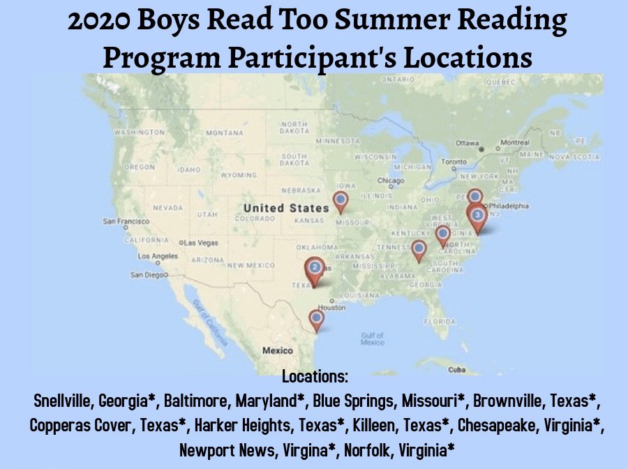 Boys Read Too Summer Reading Program created a brotherhood of scholars connecting young men from Newport News, Maryland, Texas, North Carolina, and Texas! We were #ALLIN! A huge #ALLIN to the following NNPS schools that had student representatives during the Program! #NNPSProud