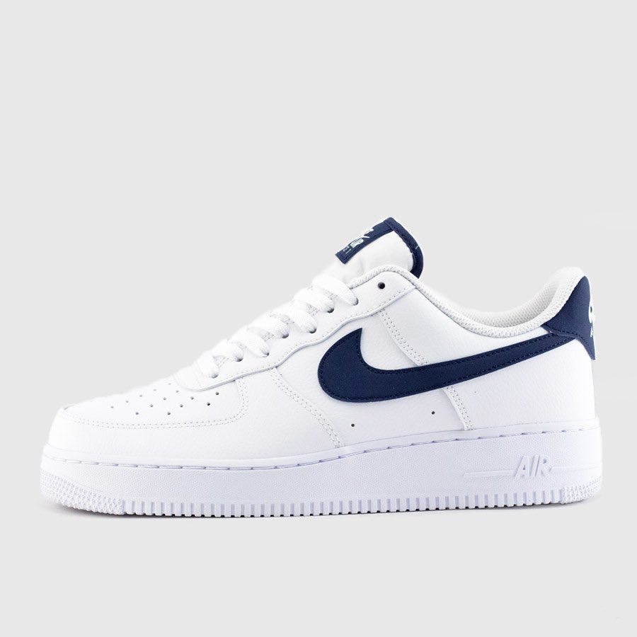 white navy blue af1