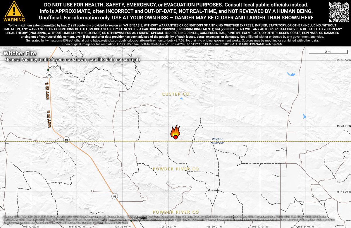 NRockFireBot's tweet photo. #WitcherFire 🔥 unofficial, automated update.
~24mi NNW of Broadus, MT. ⚠️ DO NOT USE FOR SAFETY PURPOSES - See officials instead. May be incorrect; disclaimers in images. https://t.co/aDRkRUB25I