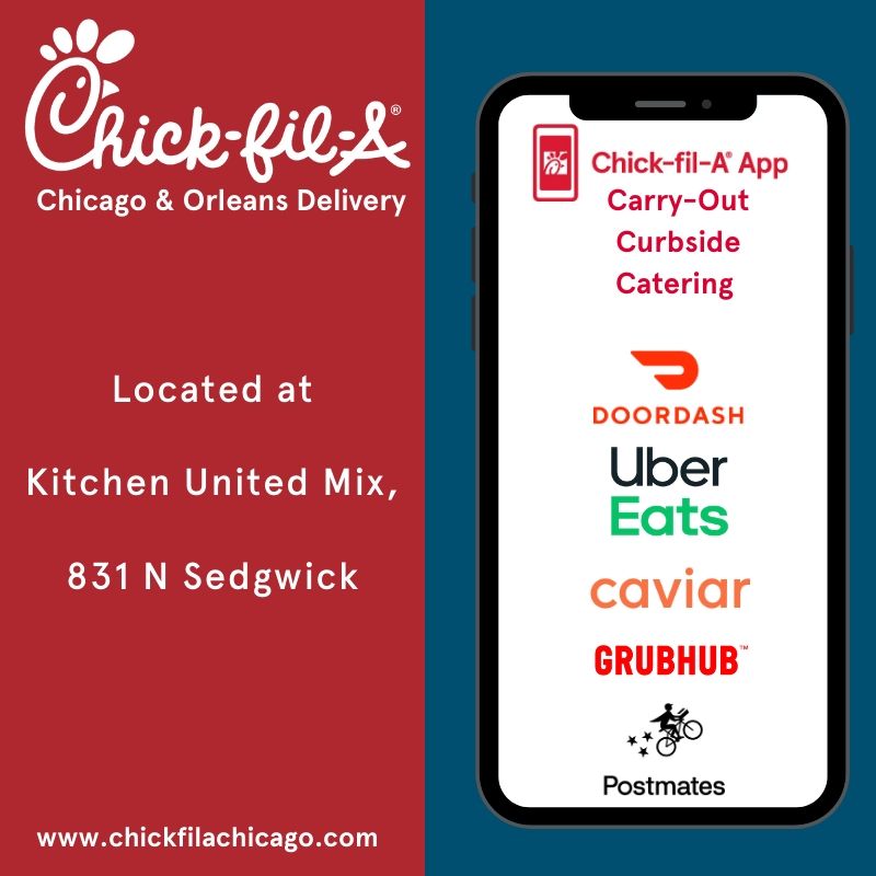 chickfilachi's tweet photo. Visit us at Chick-fil-A Chicago &amp; Orleans Delivery!📱
. . .
#chickfilachicago #chickfila #doordash #ubereats #caviar #grubhub #postmates #fooddelivery https://t.co/EAXm2mJS8q