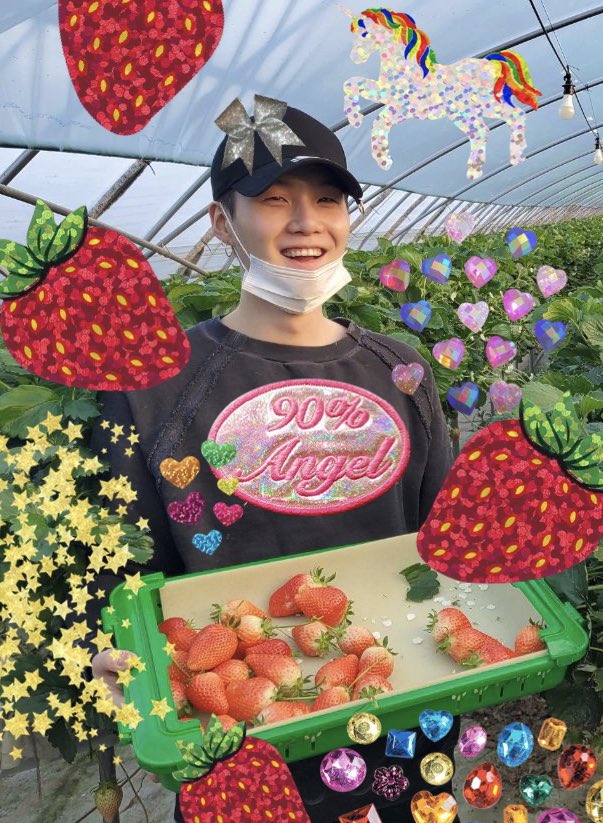 a thread of some strawberry yoongis for safekeeping and also for world peace