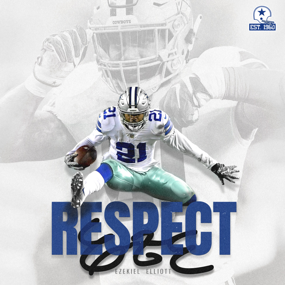 dallascowboys's tweet photo. Putting it ON. HIS. NAME. 😤 @EzekielElliott https://t.co/1W5QnV0ICb