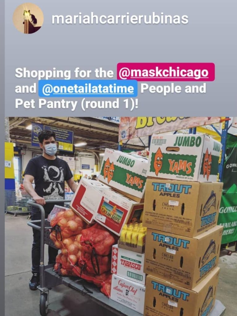 MASKchicago_'s tweet photo. Thank you! Getting Ready for the @onetailatatime Tail at a Time @MASKchicago_ #PeopleAndPetsPantry Saturday, at noon #MASKBlockAcademy at #75thAndStewart https://t.co/47I90ZfDxp