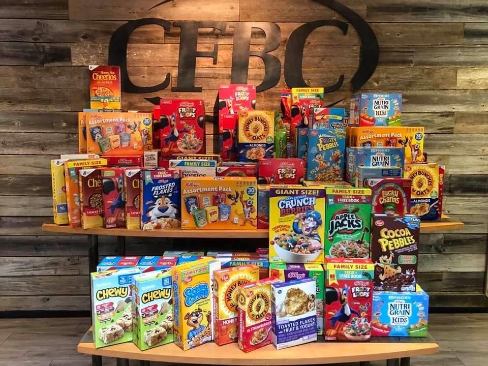 ConwaysFirst's tweet photo. We are partnering with the Conway Ministry Center for their annual Summer Cereal Drive.  You can help out by bringing cereal to church on Sundays or by dropping it off at the office door during the work week.  #cfbcathome #bettertogether #forconway @conway_cmc https://t.co/71zZdlLLbS