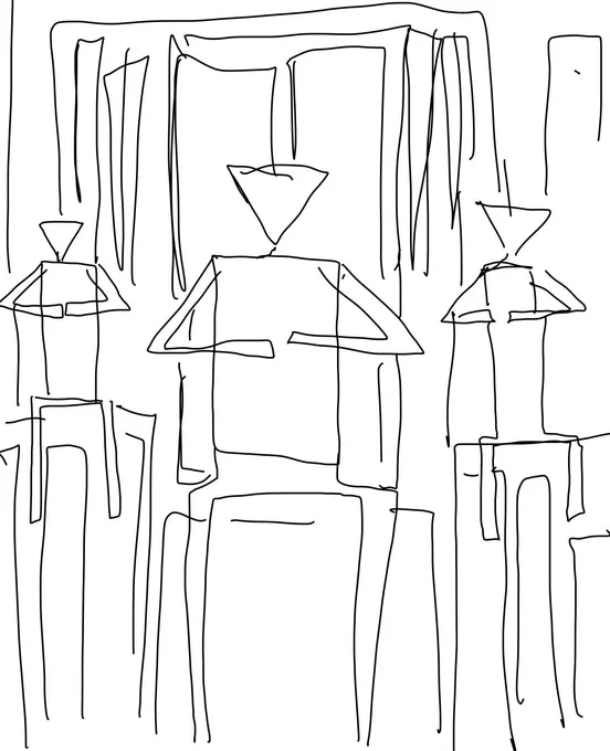 had been turning my brain to mush trying to remember the title of that movie "chronopolis." luckily i was able to find it on one of my old hardrives. i drew this picture for a friend to see if maybe he remembered this alien film while i was desperately searching for it 