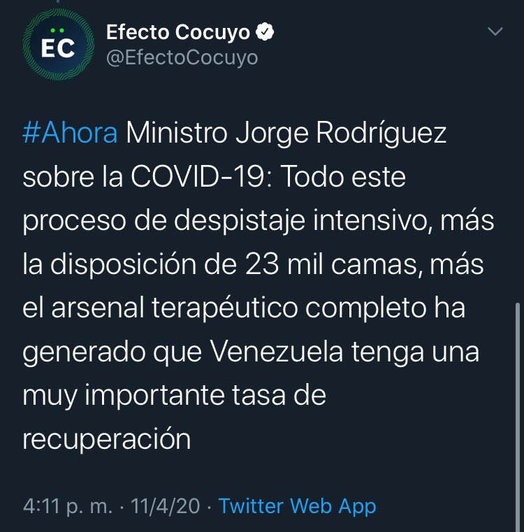 Bandresoficial's tweet photo. ¿Por qué si entre marzo y abril se informó que Venezuela tenía 23 mil camas para atender Covid, ahora se está hablando de habilitar el Poliedro y estadios para atender a los pacientes, si apenas se han registrado unos 10 mil casos? https://t.co/U6BfPF8Ibu
