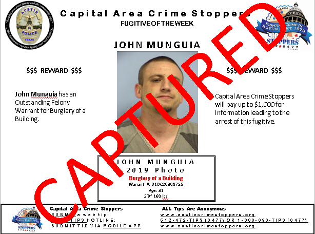 Austin_Police's tweet photo. ***UPDATE*** John Munguia has been arrested.
#FugitiveOfTheWeek @CrimeStopATX https://t.co/aJ9v3BQiFo
