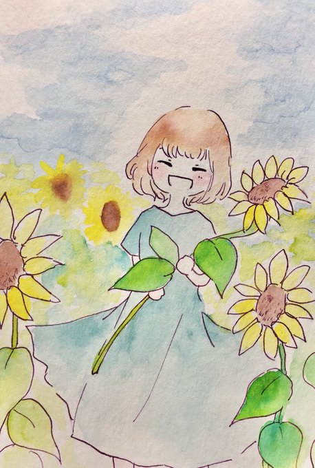 向日葵と女の子のtwitterイラスト検索結果 古い順