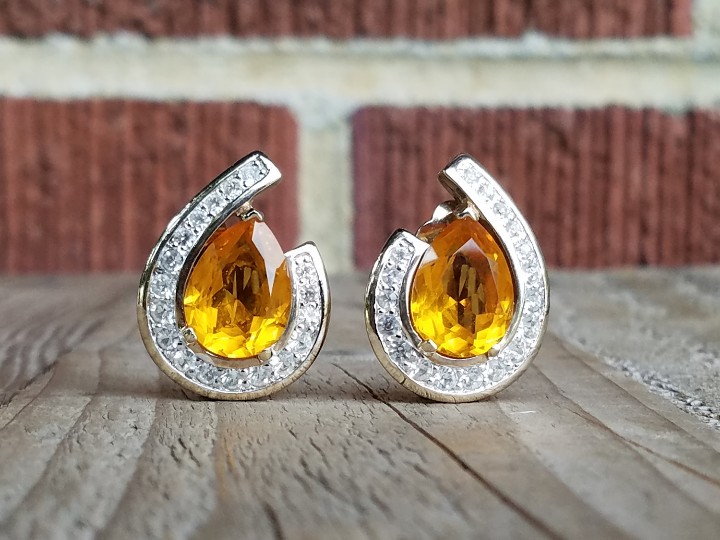 1980s Panetta Teardrop Shaped Amber and Rhinestone Earrings, 80s Statement Earrings, 1980s Glam #etsy #gold #teardrop #designerearrings #rhinestoneearrings #1980searrings #jewelry #fashion #1980sstyle #80sfashion #statementearrings #etsyseller #trends  etsy.me/3jbFUR9