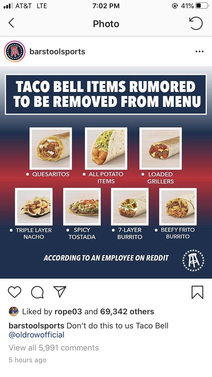 Mike_Seibert's tweet photo. @tacobell don’t you dare remove the Quesarito https://t.co/ZtqW2OStKH