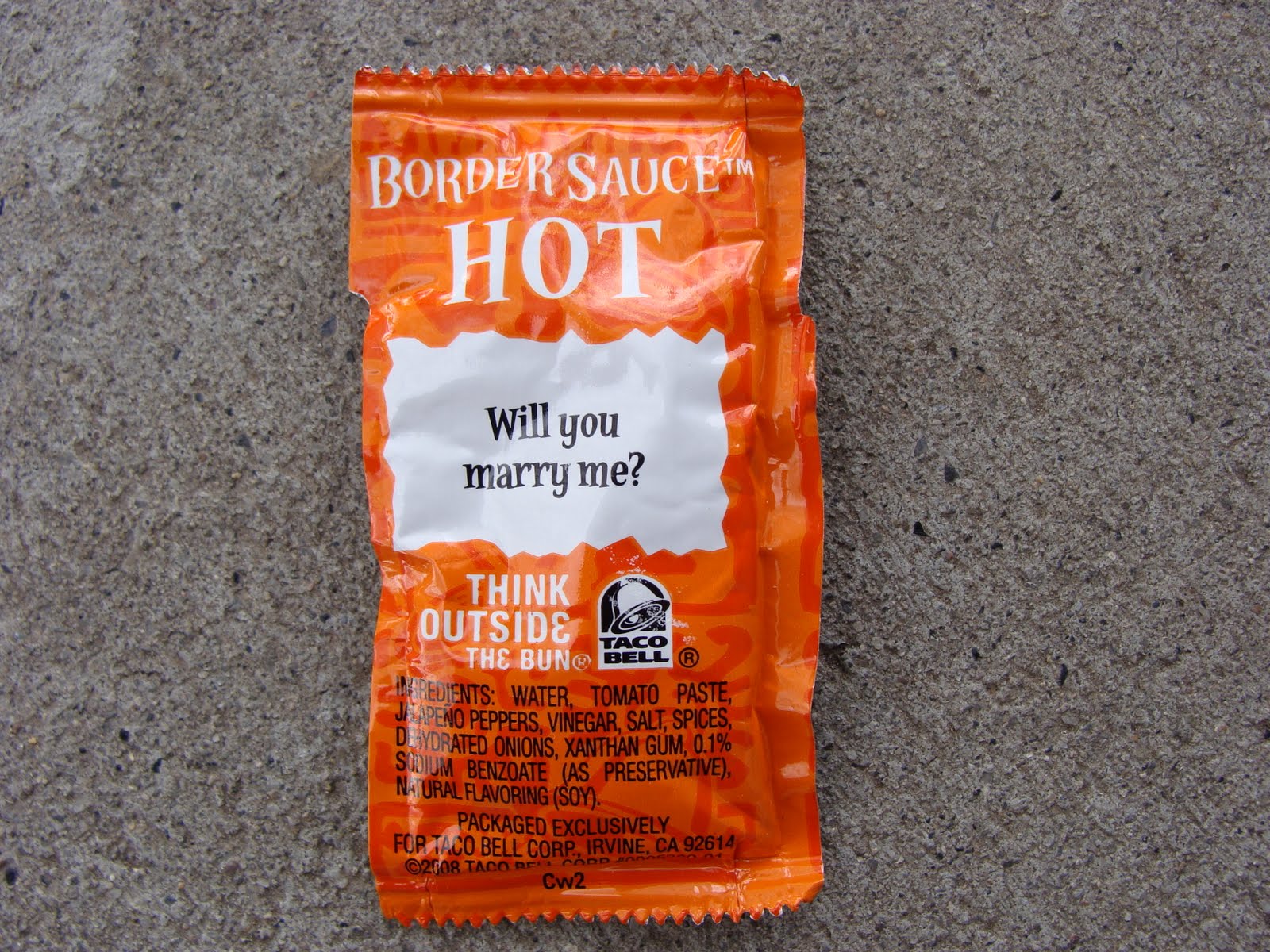 Taco Bell Sauce Packets Will You Marry Me