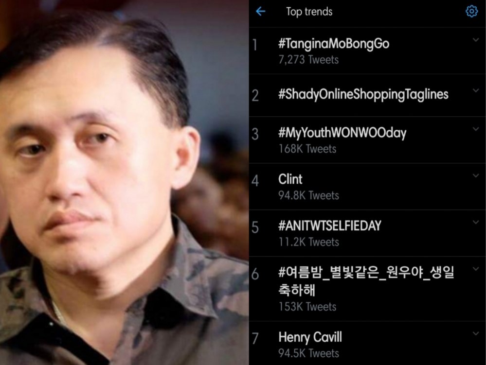 HeavilyYours's tweet photo. The face you make when  you wake up and saw the #1 trending topic on Twitter.

#TangInaMoBongGo is the backlash we all need to see during these dark days. https://t.co/5x3Ymr43kH