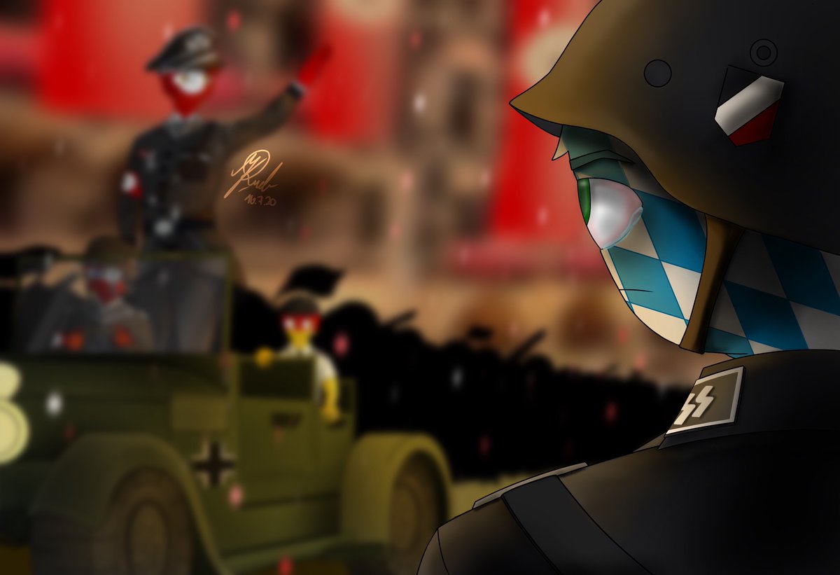 Damnitsmiza's tweet photo. First post I guess so- well, have some TR with his son Germany, a random soldier and Bavaria, crying about the culture change the Nazi party brought with them into his state.
#countryhumans #countryhumansbavaria #statehuman #vountryhumansgermany #countryhumansthirdreich https://t.co/OpB51qhEez