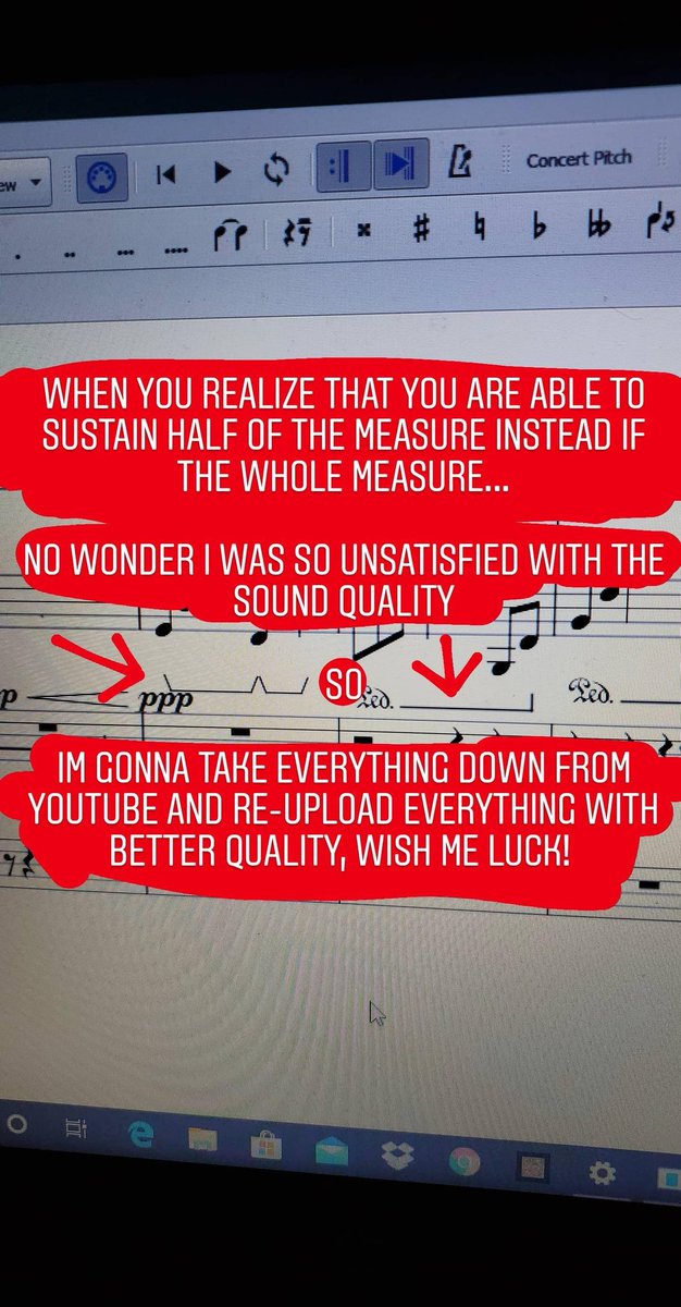 agent_oof's tweet photo. All of the music i've written so far has OKAY sound quality, the excessive bass kinda ruins it... So im going to take everything down from My youtube and remaster all of the pieces. Wish me luck!!
#piano #musescore #ThemeSeries #soundtrack https://t.co/WH3XQ9q6Kl