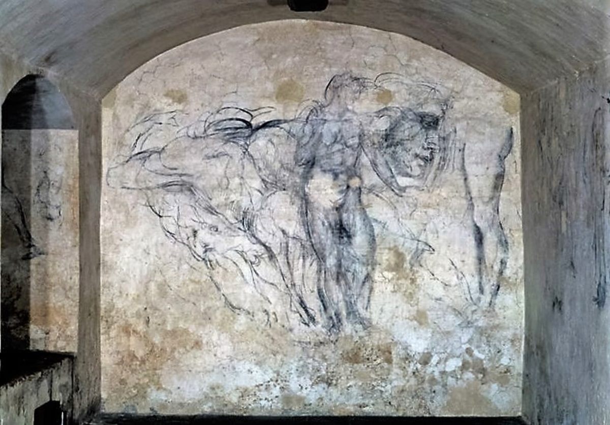 UberFacts's tweet image. A secret room under the Medici Chapels in Italy is covered in charcoal sketches by Michelangelo.

He lived there for three months while in hiding from the Pope.