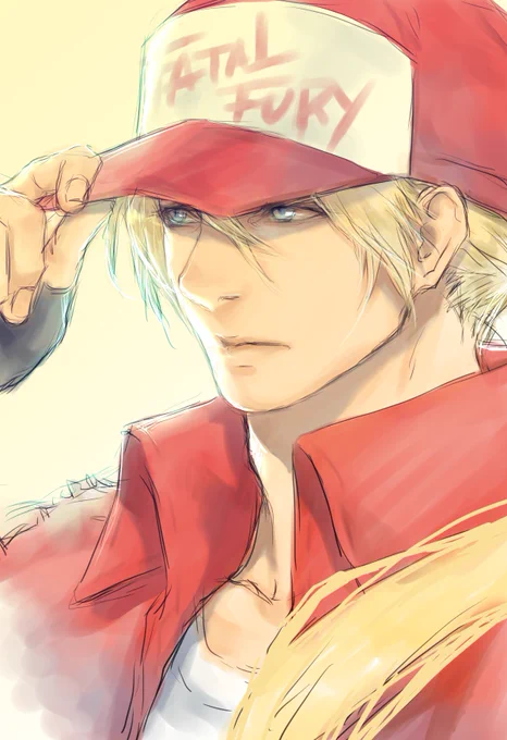 #格ゲーキャラ描こうぜ 
テリー描いたのも
中学以来かも…(^-^;

その頃 テリー描いたハガキが
ゲーメストに載って
「採用された方にテレカ
プレゼント」にドキドキしながら
待ってたんですけど……

……待ってますね…ヽ(;▽;) 