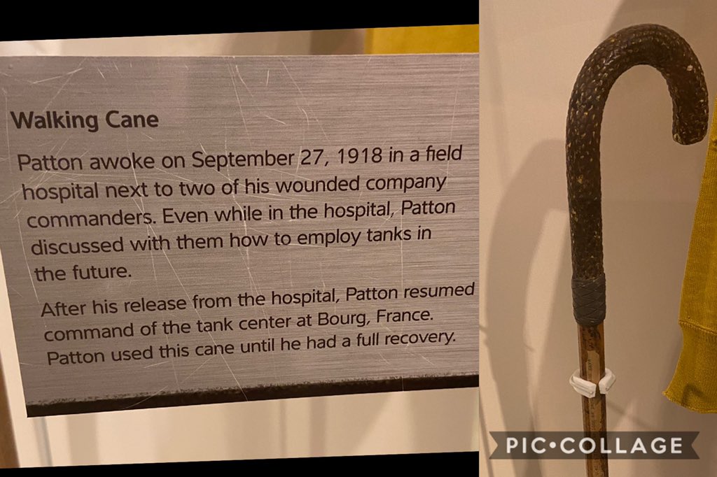 A few of Patton’s items on display from World War I. He was wounded during WW1, but returned to duty before the end of the War.  #WWI